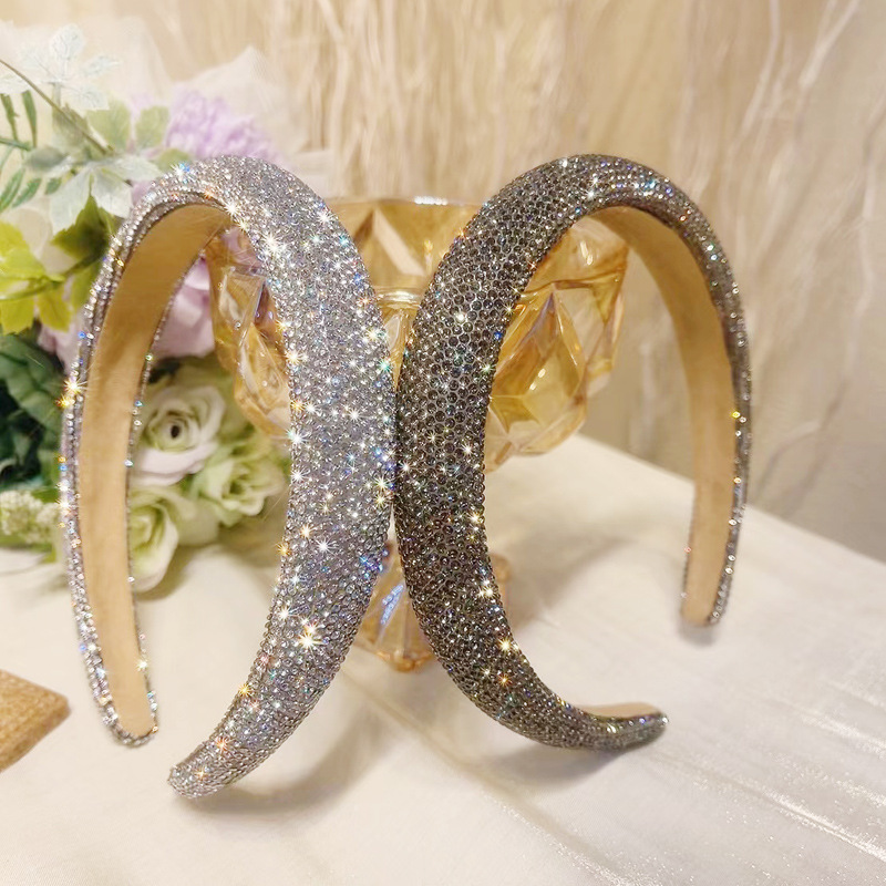 Women Bags Trend 2025 - Full Rhinestone Luxury Sponge Headband Thickened