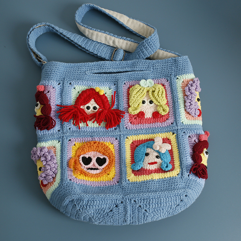 Women Bags Handmade - Handmade Crochet Granny Square Crossbody Bag,