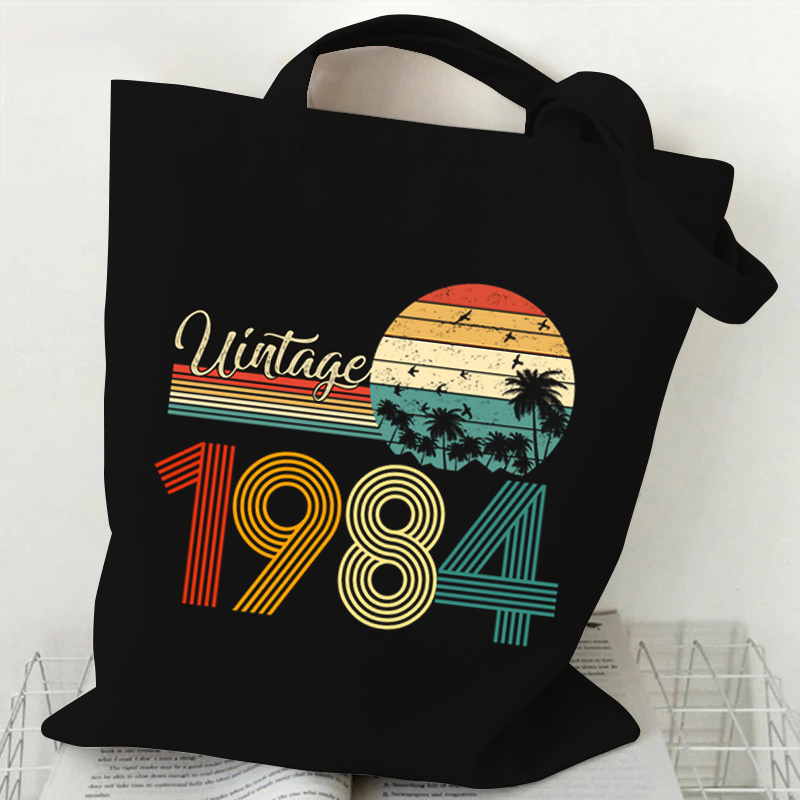 Shopper Tote Canvas - Vintage 1984 Tote Bag Vintage 1980~1989