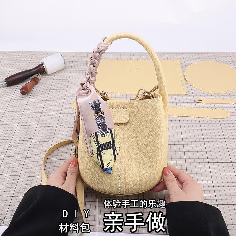 Women Bags Handmade - DIY Knitted Bag - PU Leather