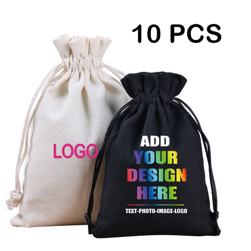 Women Bags Price - 10pcs/Lot Customize Logo Printing Cotton Storage