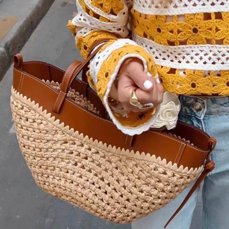 Luxury Raffia Straw Tote Bag,F - Women'S Raffia Bags ulasan dan harga