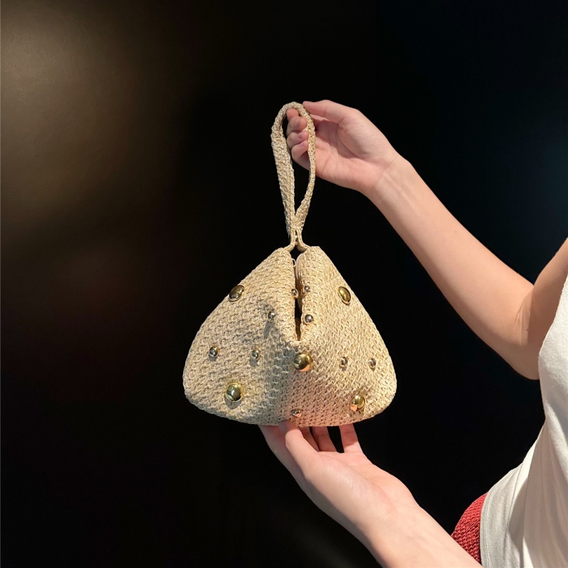 Triangular Woven Straw Clutch  - Women'S Raffia Bags ulasan dan harga