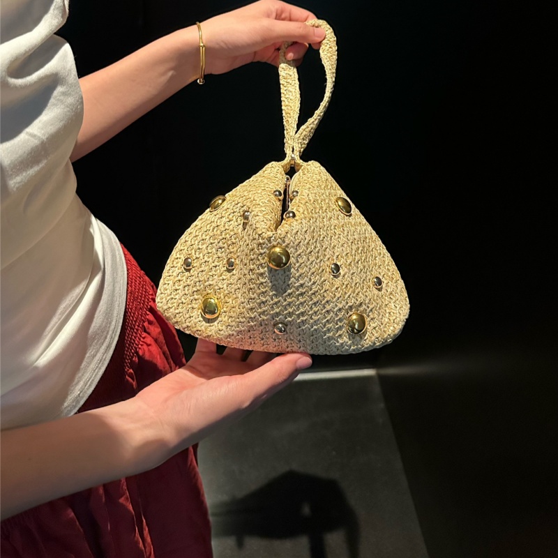 Triangular Woven Straw Clutch  - Women'S Raffia Bags ulasan dan harga