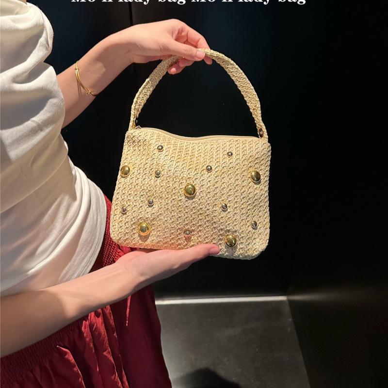 Triangular Woven Straw Clutch  - Women'S Raffia Bags ulasan dan harga