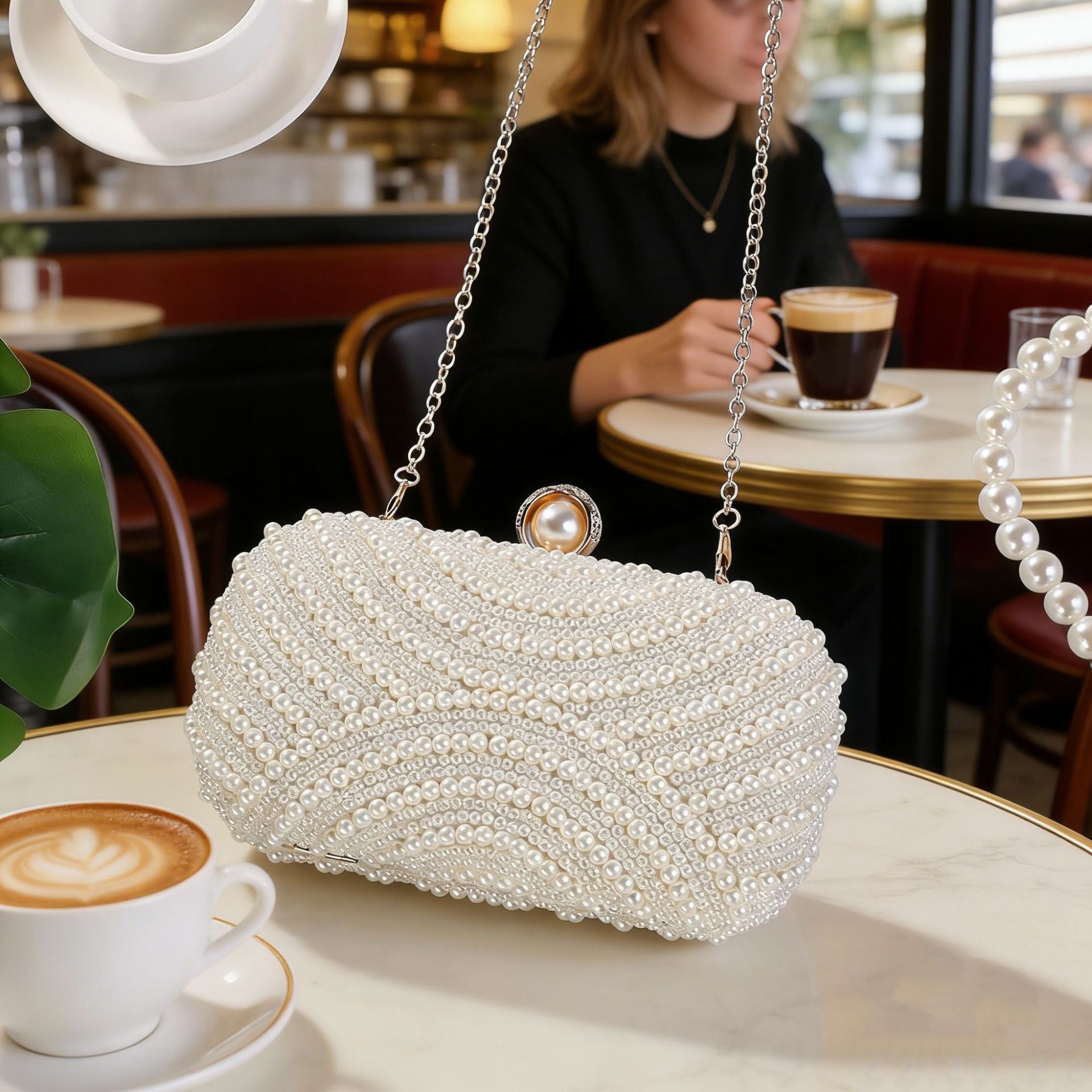 Simple Women's Handheld Pearl  - Women Handheld Bags ulasan dan harga