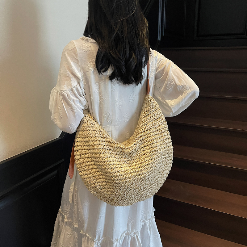 LEFTSIDE Big Woven Straw Shoul - Women'S Raffia Bags ulasan dan harga