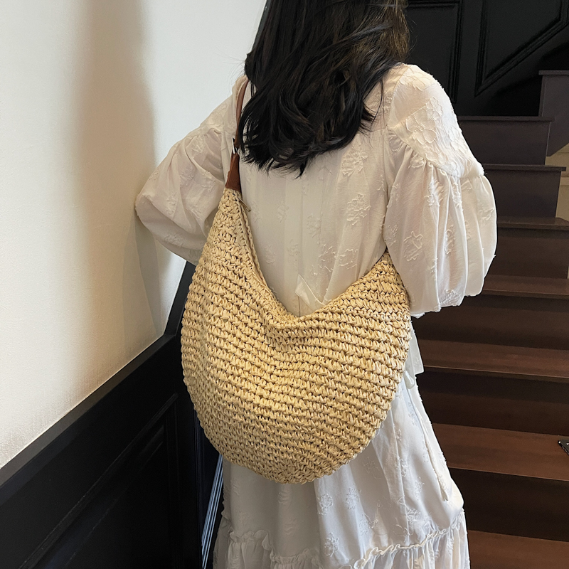 LEFTSIDE Big Woven Straw Shoul - Women'S Raffia Bags ulasan dan harga