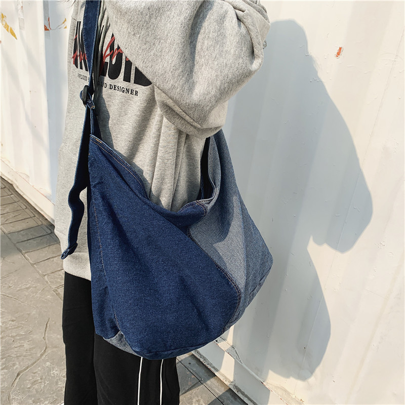 Casual Patchwork Denim Tote Ba - Women Bags Jeans ulasan dan harga