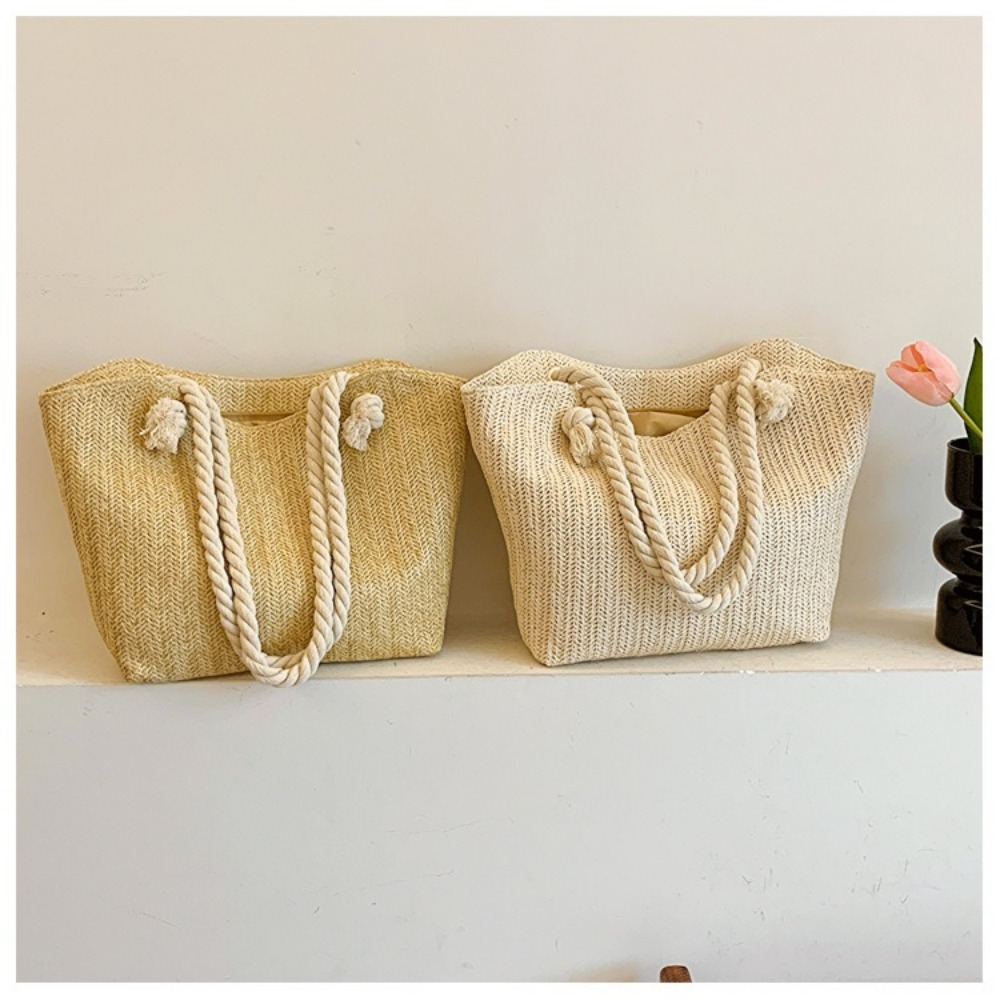 New Summer Beach Tote Bag Larg - Women'S Raffia Bags ulasan dan harga