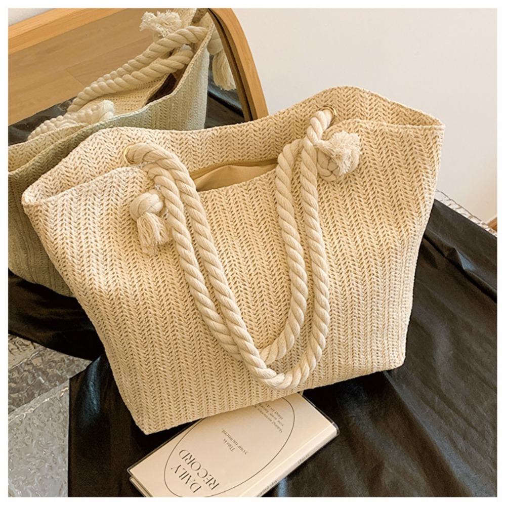 New Summer Beach Tote Bag Larg - Women'S Raffia Bags ulasan dan harga
