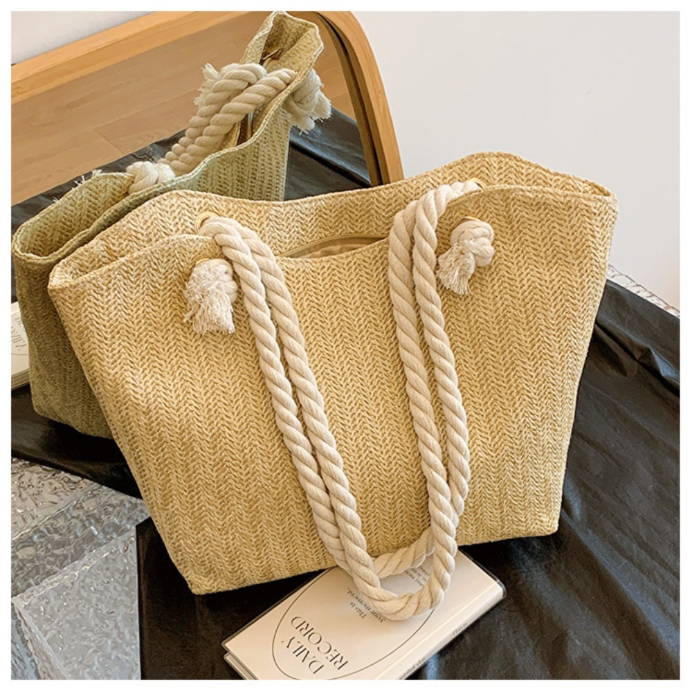 New Summer Beach Tote Bag Larg - Women'S Raffia Bags ulasan dan harga