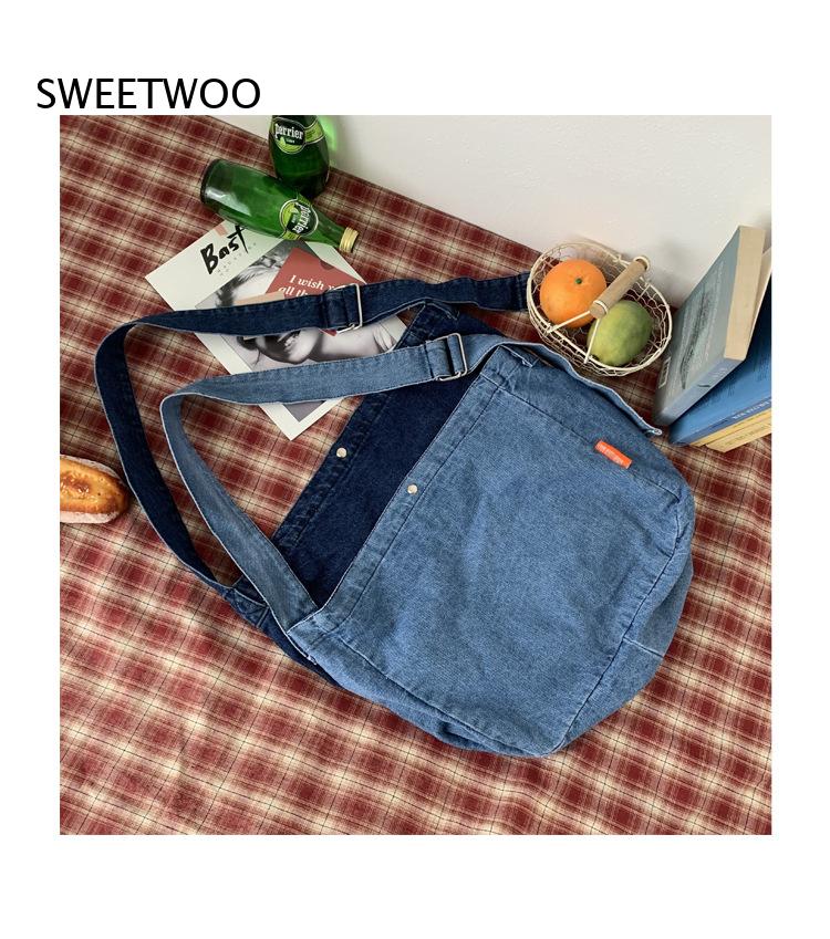 Casual Washed Denim Crossbody  - Women Bags Jeans ulasan dan harga