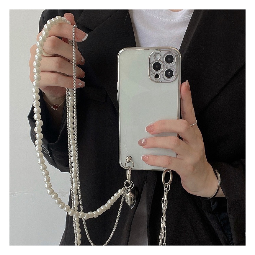 Long Pearl Phone Lanyard Handm - Women Bags Handmade ulasan dan harga