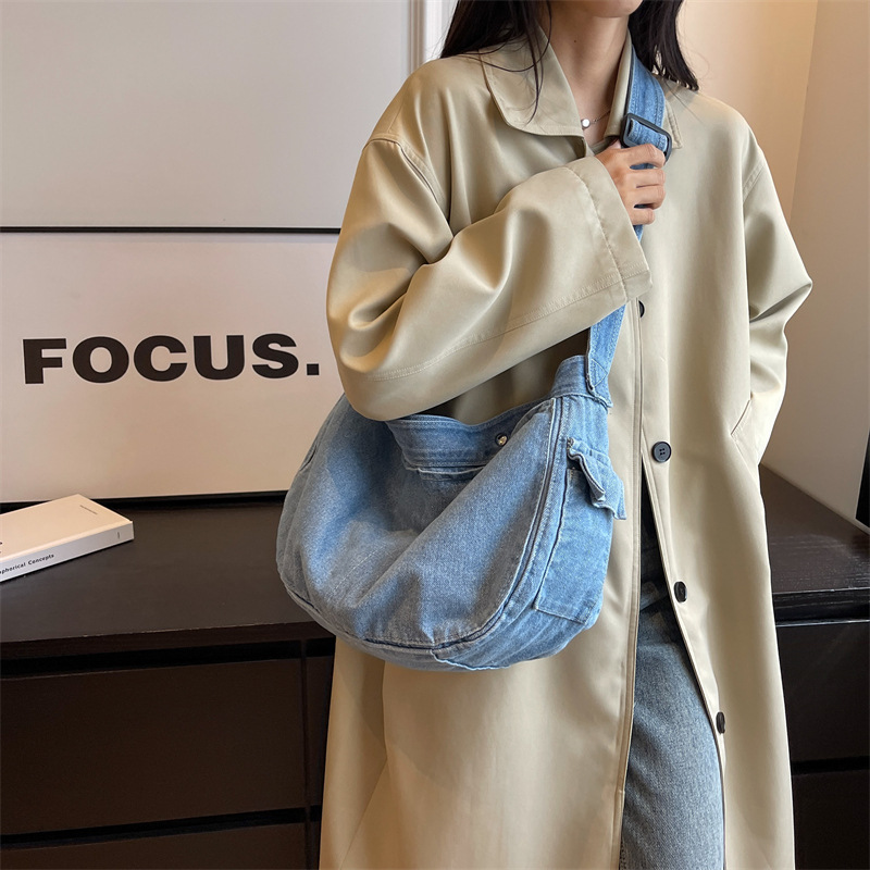 Women's Vintage Denim Hobo Bag - Women Bags Jeans ulasan dan harga