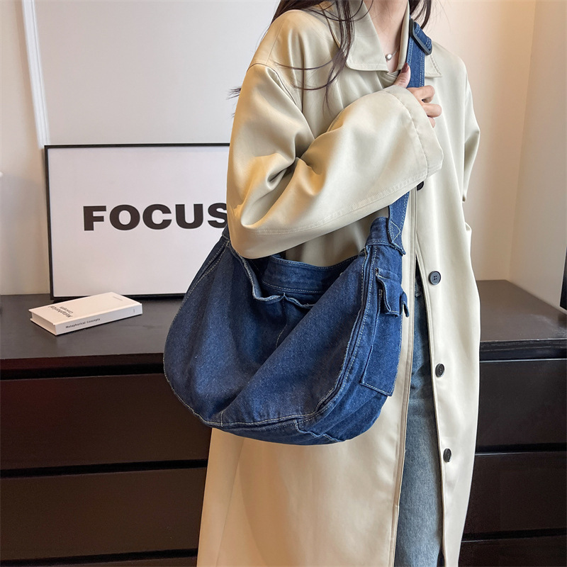 Women's Vintage Denim Hobo Bag - Women Bags Jeans ulasan dan harga