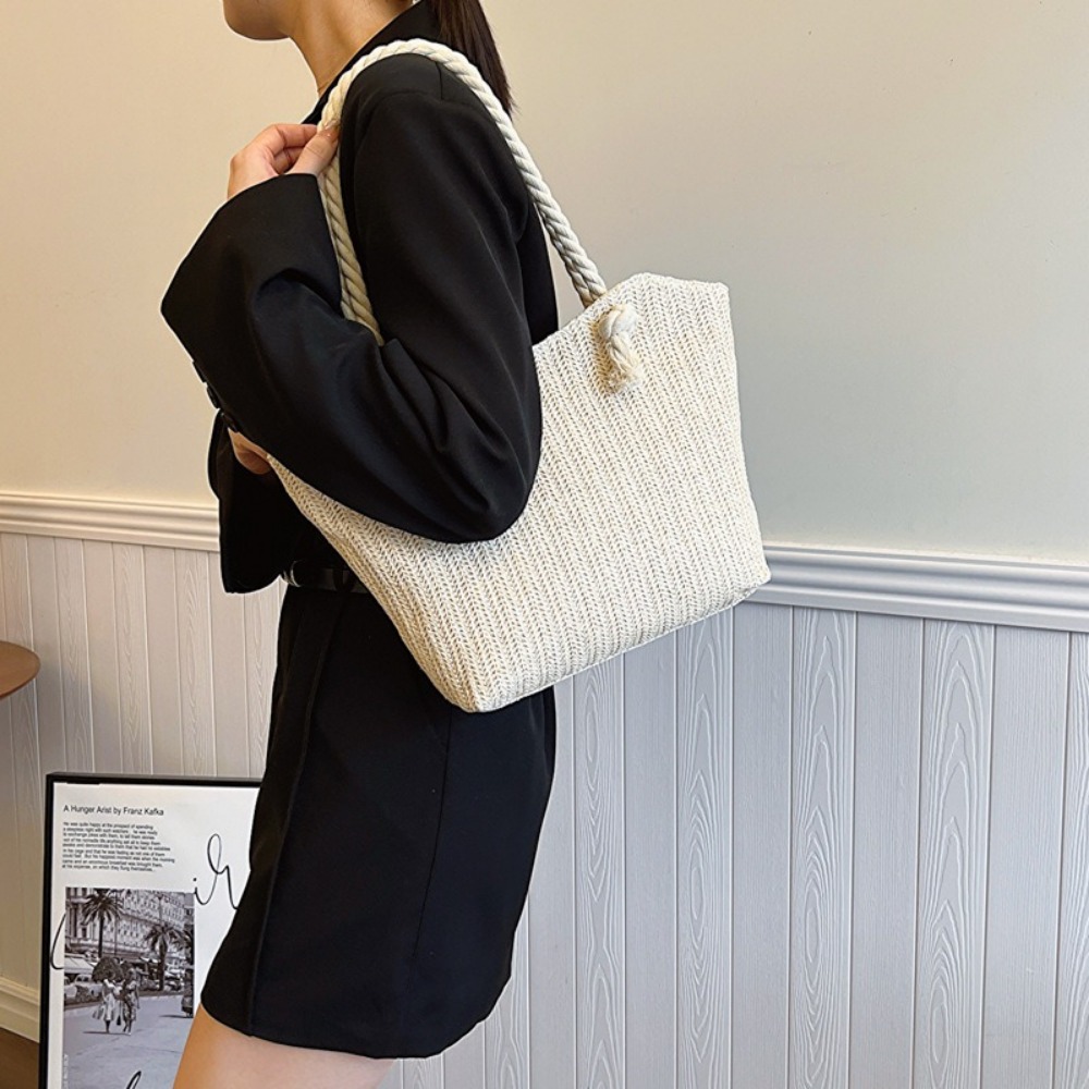 New Summer Beach Tote Bag Larg - Women'S Raffia Bags ulasan dan harga