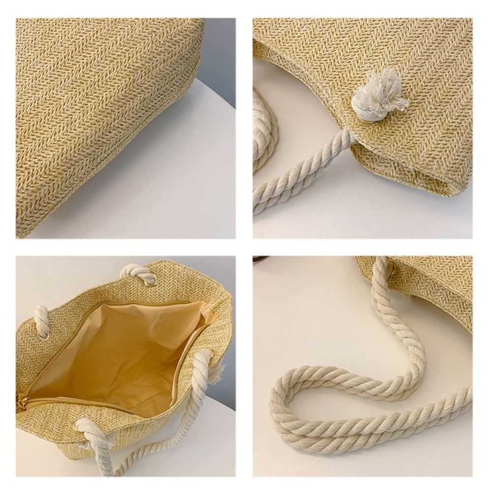 New Summer Beach Tote Bag Larg - Women'S Raffia Bags ulasan dan harga