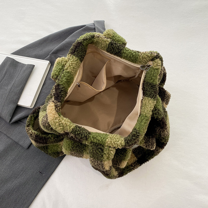 Lamb Fleece tote bags for wome - Women Handheld Bags ulasan dan harga