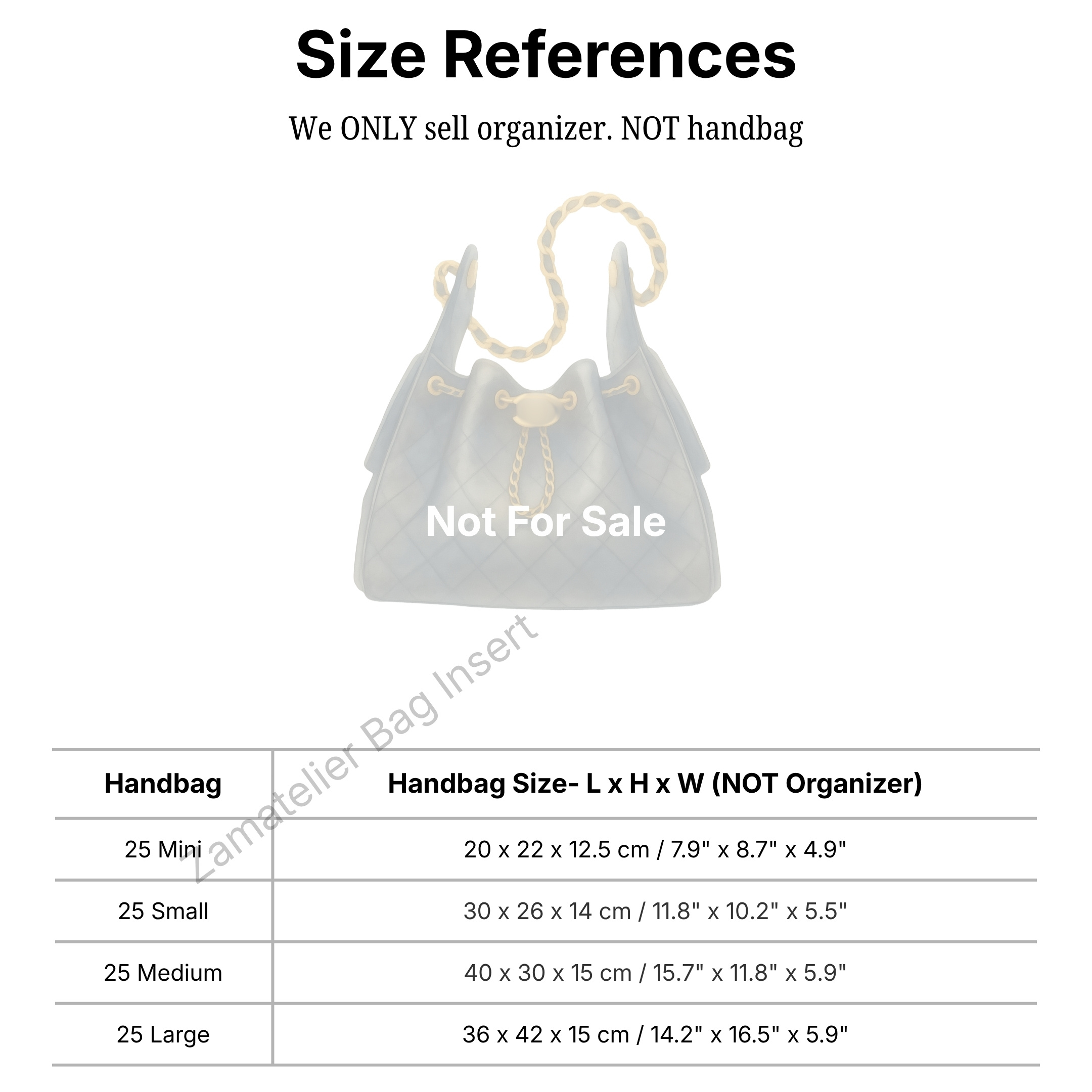 Custom Made Silk Insert for CC - Women Bags Large ulasan dan harga