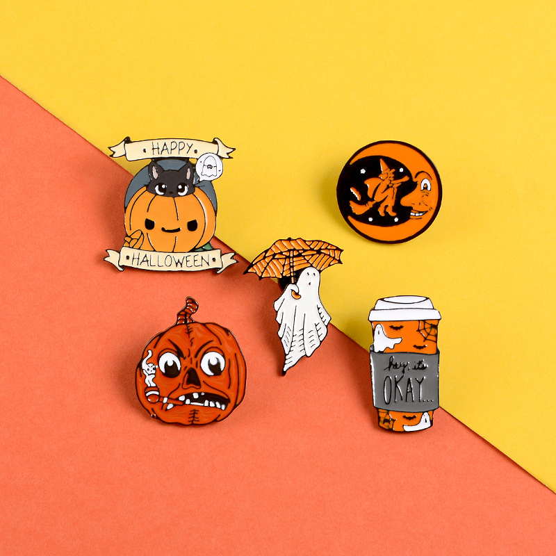 Happy Halloween Enamel Pin Tri - Women Bags Jeans ulasan dan harga