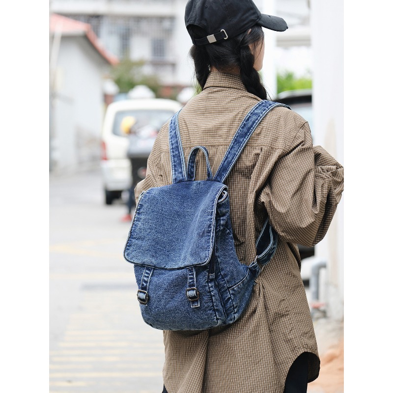 Vintage Denim Backpack For Wom - Women Bags Jeans ulasan dan harga
