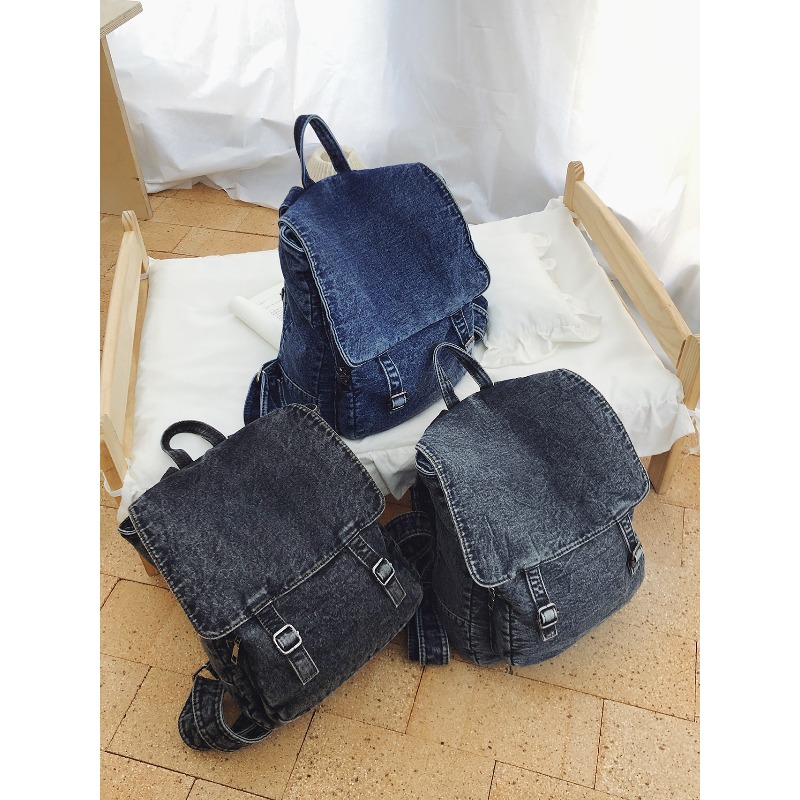 Vintage Denim Backpack For Wom - Women Bags Jeans ulasan dan harga