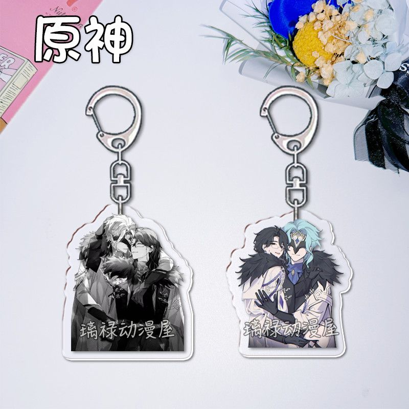 2pcs Genshin Impact  Keychains - Women Bags For Gift ulasan dan harga