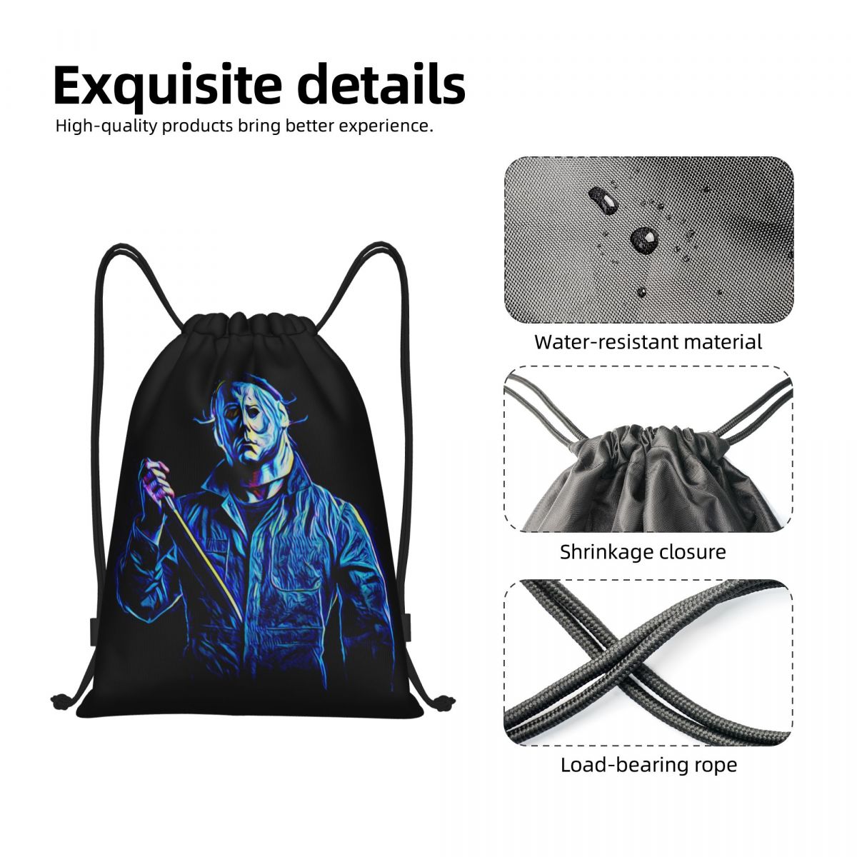 Custom Michael Myers Drawstrin - Women Bags Myer ulasan dan harga