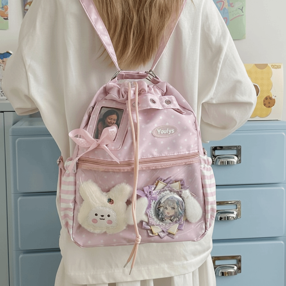 Cute Polka Dot Pattern Ita Bac - Shopper Tote Canvas ulasan dan harga