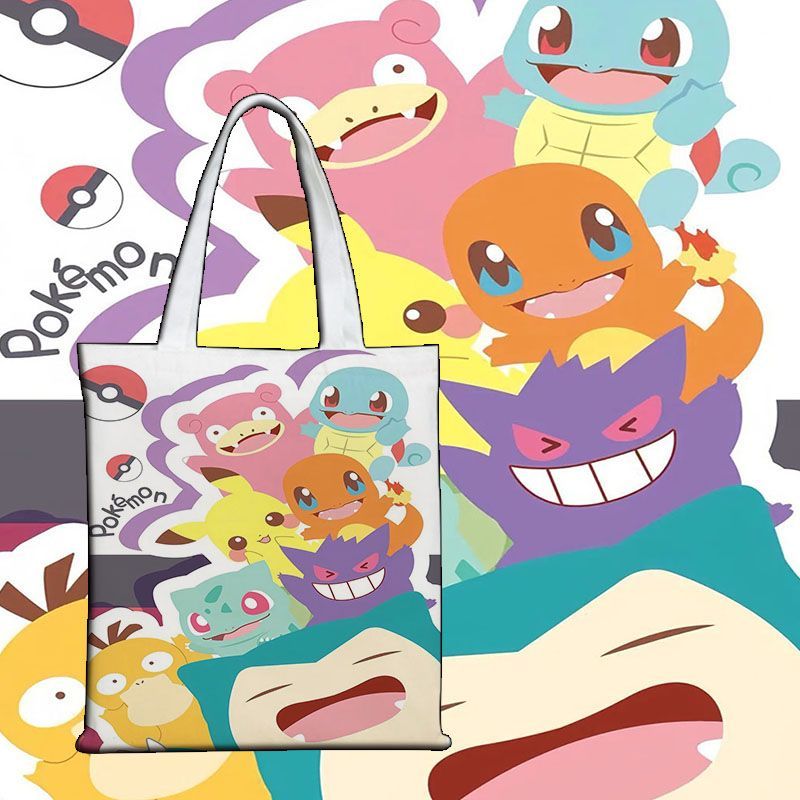 Pokémon Cute Canvas Bag Canvas - Shopper Tote Canvas ulasan dan harga