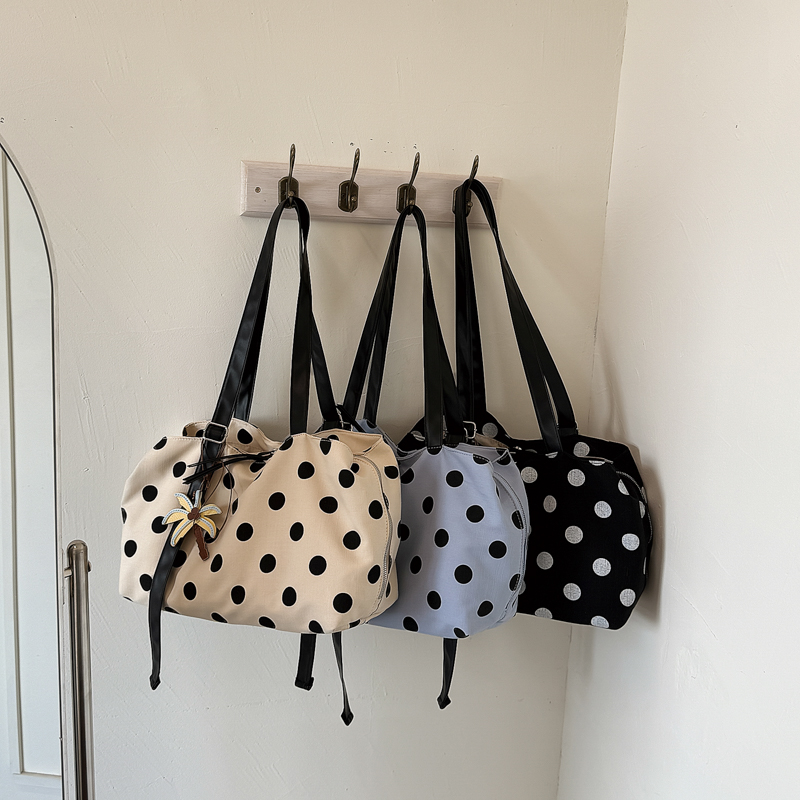 Multi-layer Canvas Polka Dot T - Women Handheld Bags ulasan dan harga