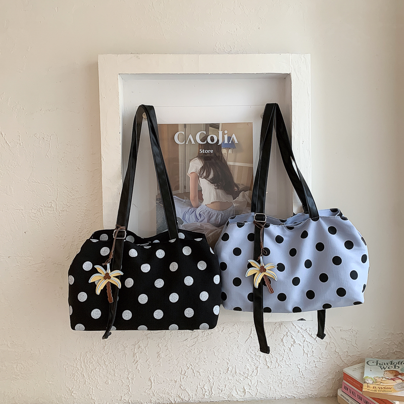 Multi-layer Canvas Polka Dot T - Women Handheld Bags ulasan dan harga