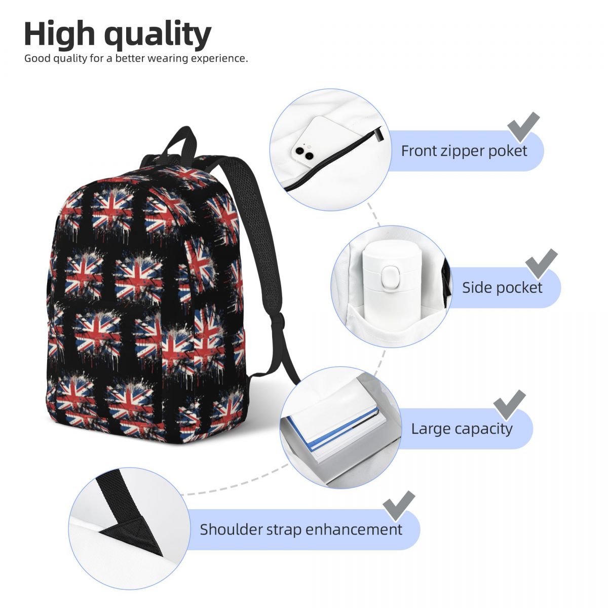 Union Jack Flag Of The UK Back - Women Bags Uk Sale ulasan dan harga