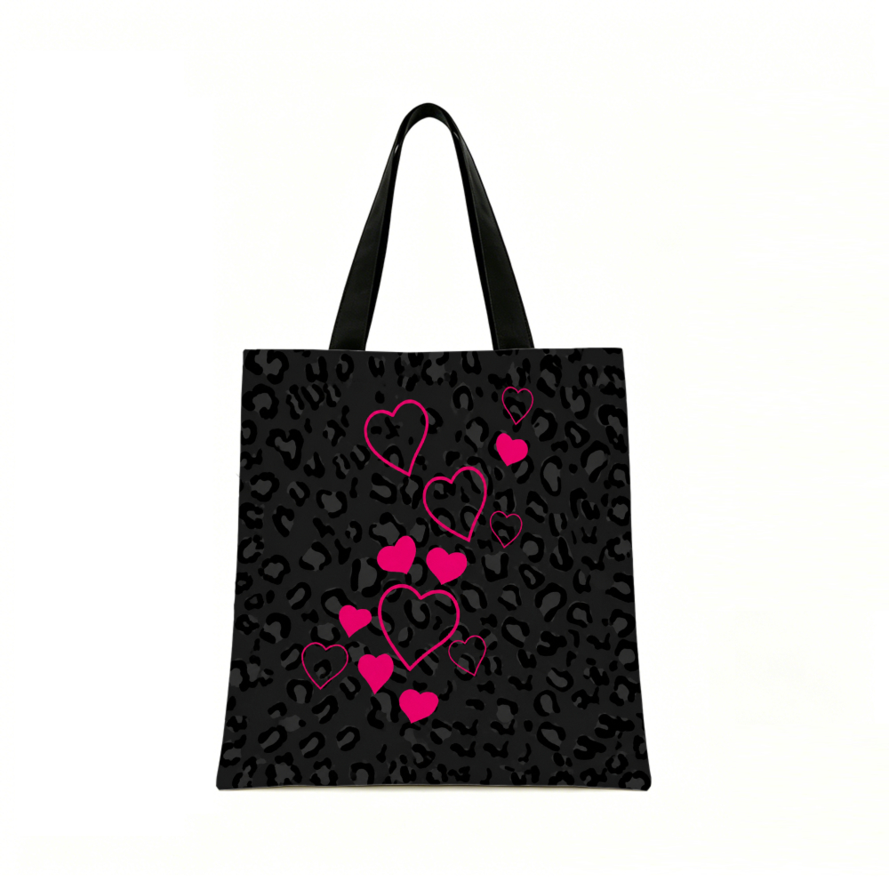Black Leopard Print Pink Heart - Women Bags For Gift ulasan dan harga