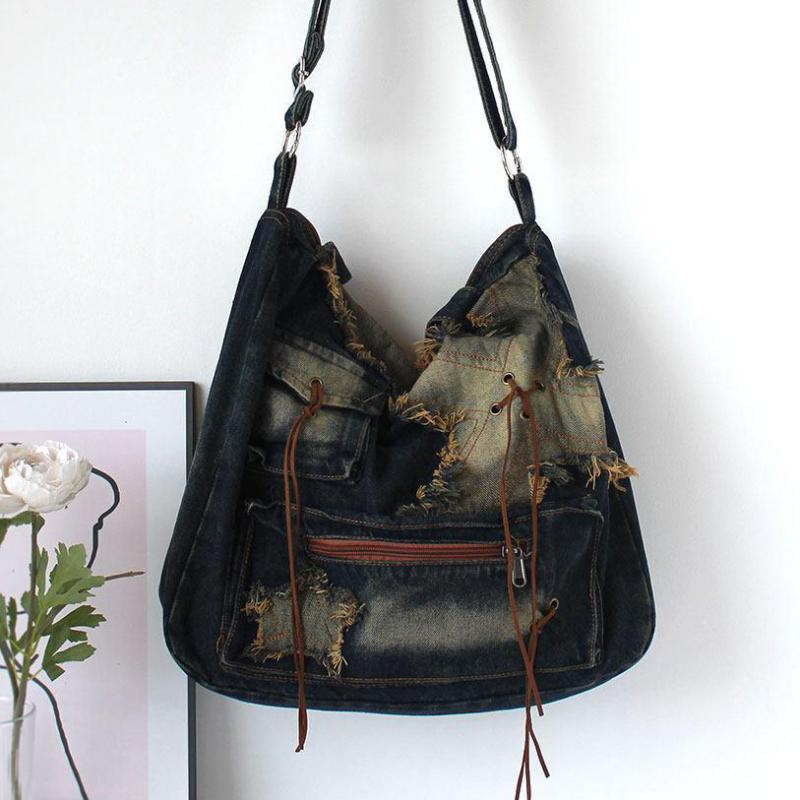 Y2k Wasteland Stray Retro  Den - Women Bags Jeans ulasan dan harga