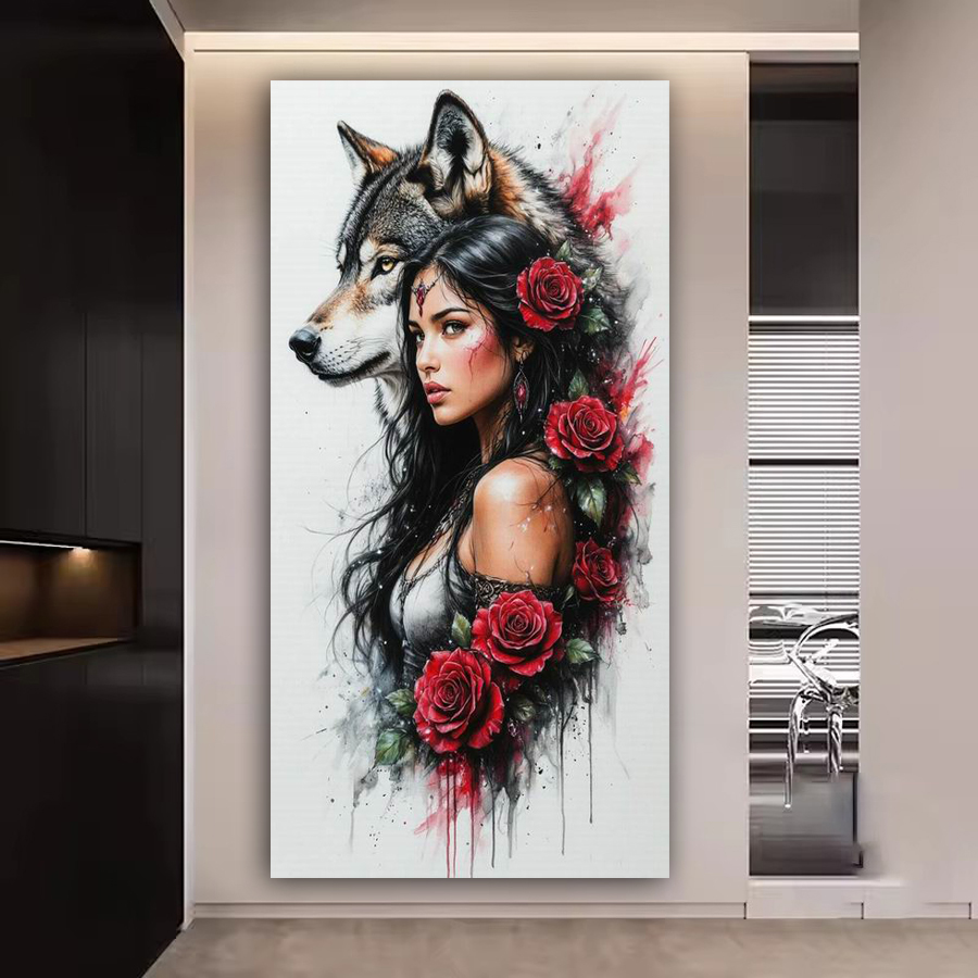 Woman Wolf Rose Large Size Diy - Women Bags Pictures ulasan dan harga
