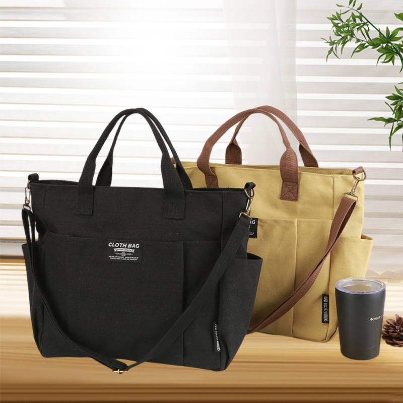 Canvas Tote Bag, Thickened Mul - Women Handheld Bags ulasan dan harga