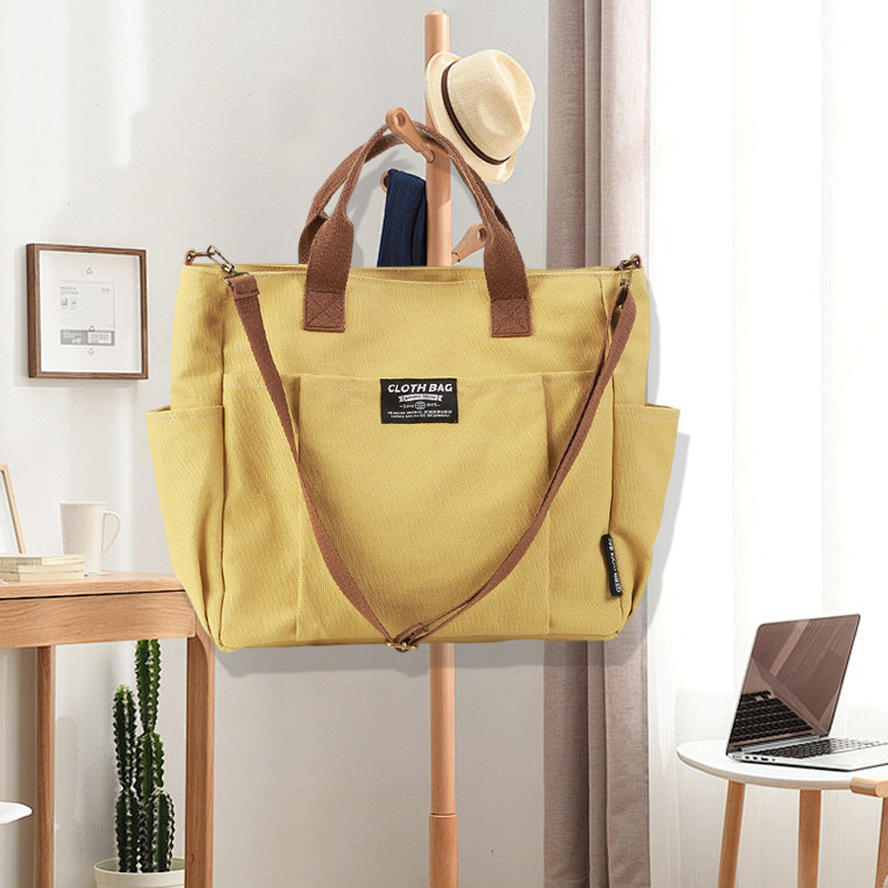 Canvas Tote Bag, Thickened Mul - Women Handheld Bags ulasan dan harga